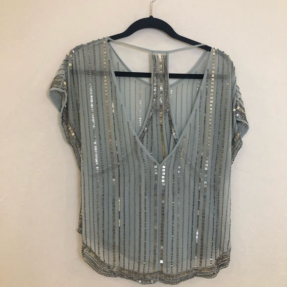 Parker beaded shirt with racerback detail - S - Picture 2 of 5